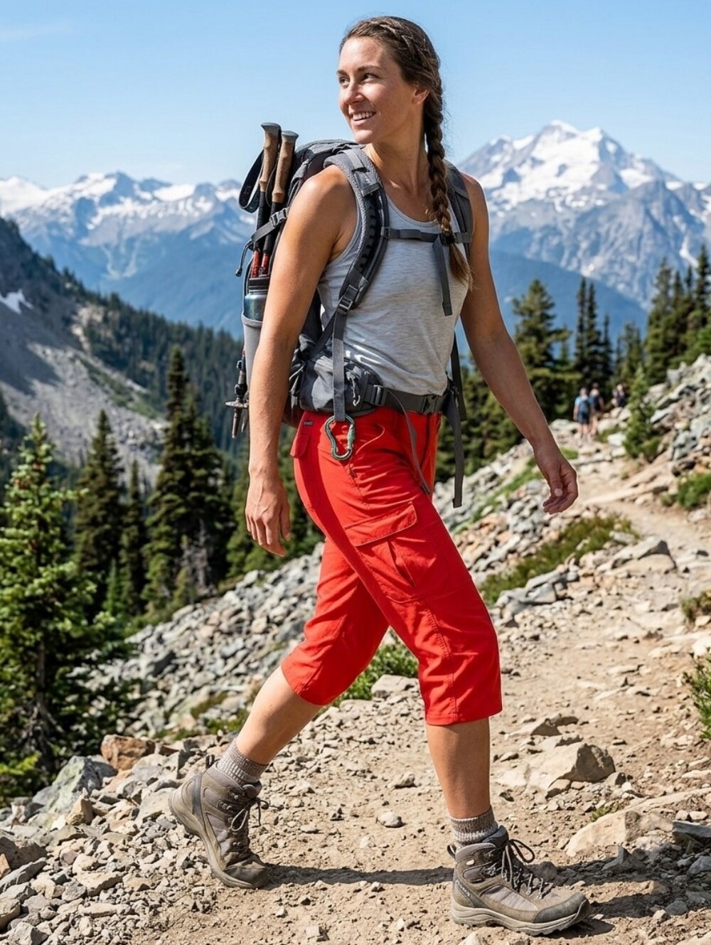 Deluth Trading Women's Orange Outdoor Capri Utility - Lightweight Hiking Pants